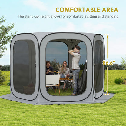 Tente-gazebo moustiquaire escamotable 335 x 335 cm