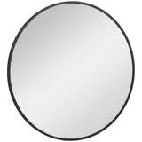 Miroir mural rond 91 cm cadre métallique décoratif