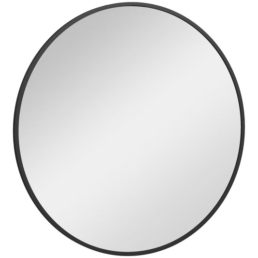 Miroir mural rond 91 cm cadre métallique décoratif