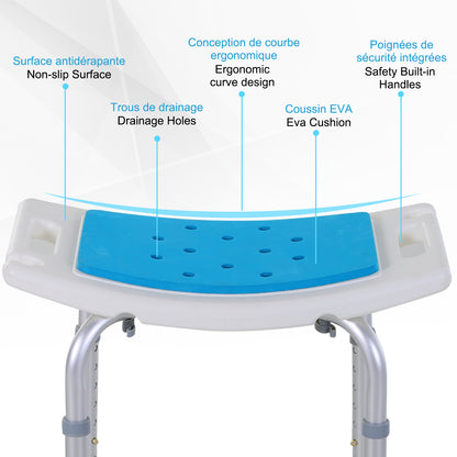 Chaise de douche réglable en hauteur — aluminium