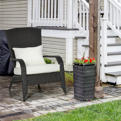 Fauteuil Adirondack rotin extérieur avec coussins
