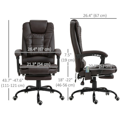 Chaise de bureau massante inclinable avec repose-pieds