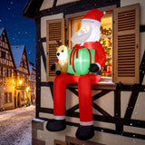 Gonflable de Noël géant suspendu Père Noël et renne