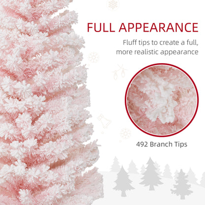 Sapin de Noël crayon enneigé pliable 183 cm