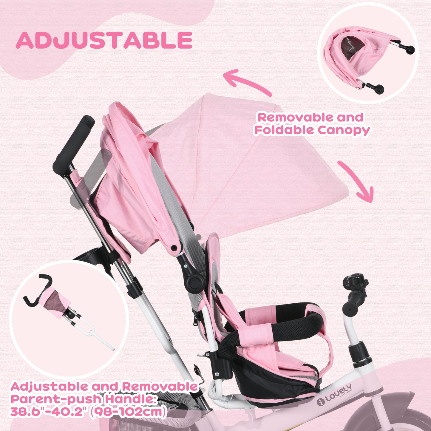 Tricycle évolutif 6 en 1 pour tout-petits 1-5 ans