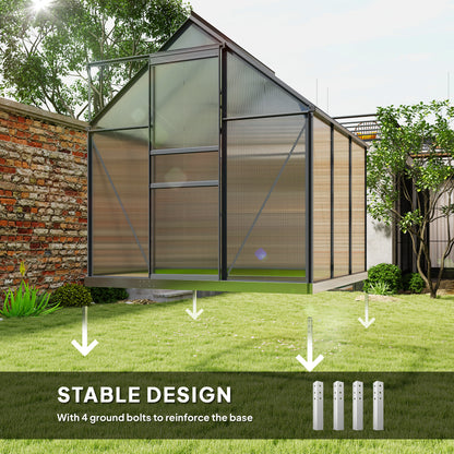 Serre de jardin polycarbonate 183 x 366 x 198 cm