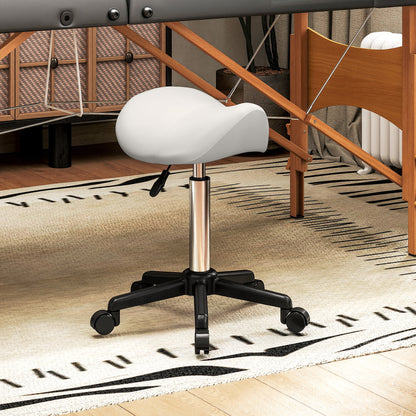 Tabouret selle ergonomique pivotant à roulettes