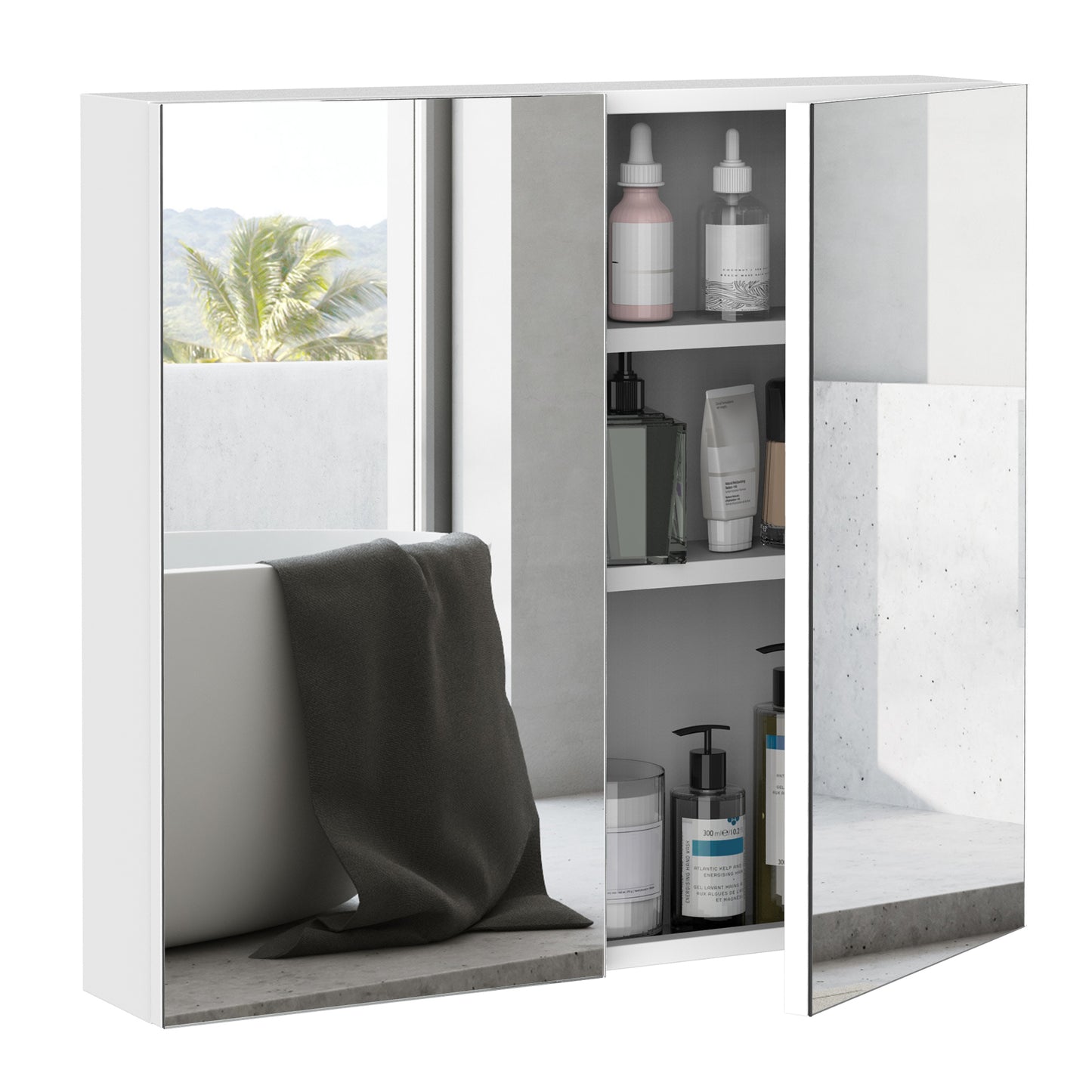 Armoire à pharmacie murale avec miroir double porte