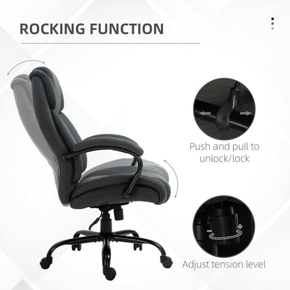 Chaise de bureau ergonomique en lin pivotante
