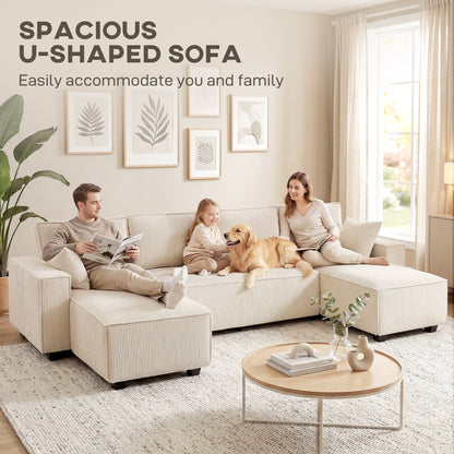 Canapé sectionnel modulaire en U avec doubles chaises
