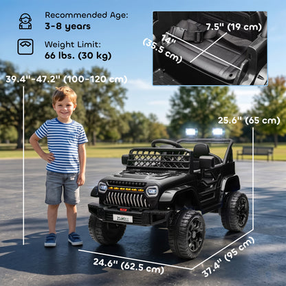 Camion électrique 12V télécommandé pour enfants avec suspension