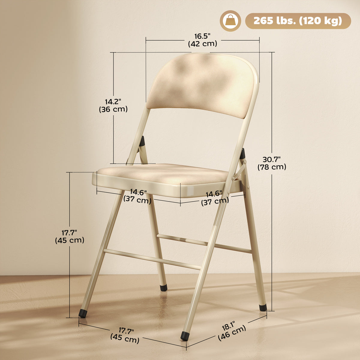 Ensemble de 4 chaises pliantes en velours
