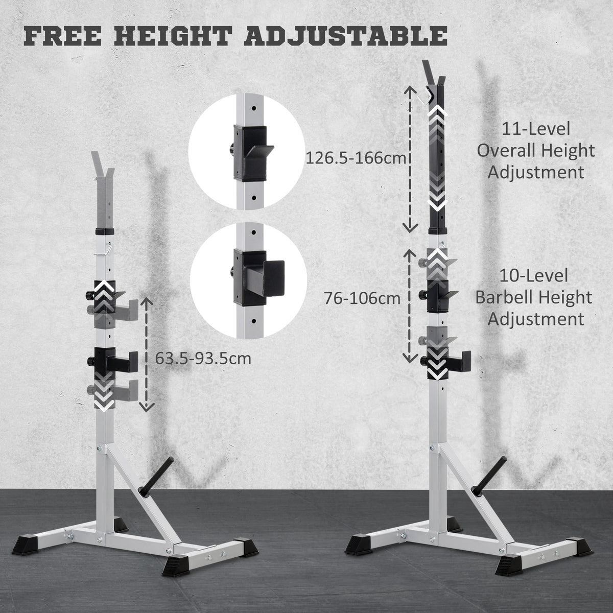 Support à squat ajustable robustesse acier — Lot de 2