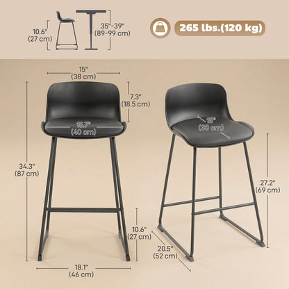 Ensemble de 2 tabourets de comptoir — noir