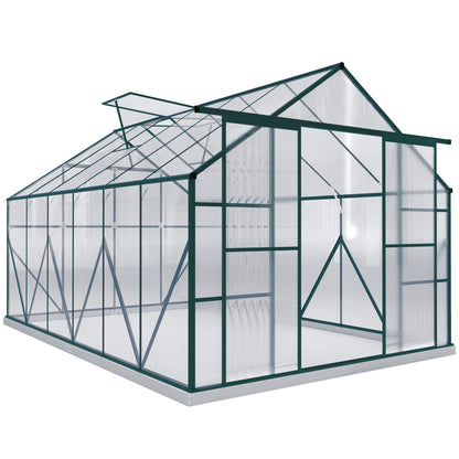 Serre de jardin polycarbonate 488 x 244 cm avec porte coulissante