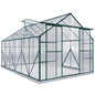 Serre de jardin polycarbonate 488 x 244 cm avec porte coulissante