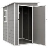 Abri de jardin appuyé 4x5 avec fenêtre verrouillable