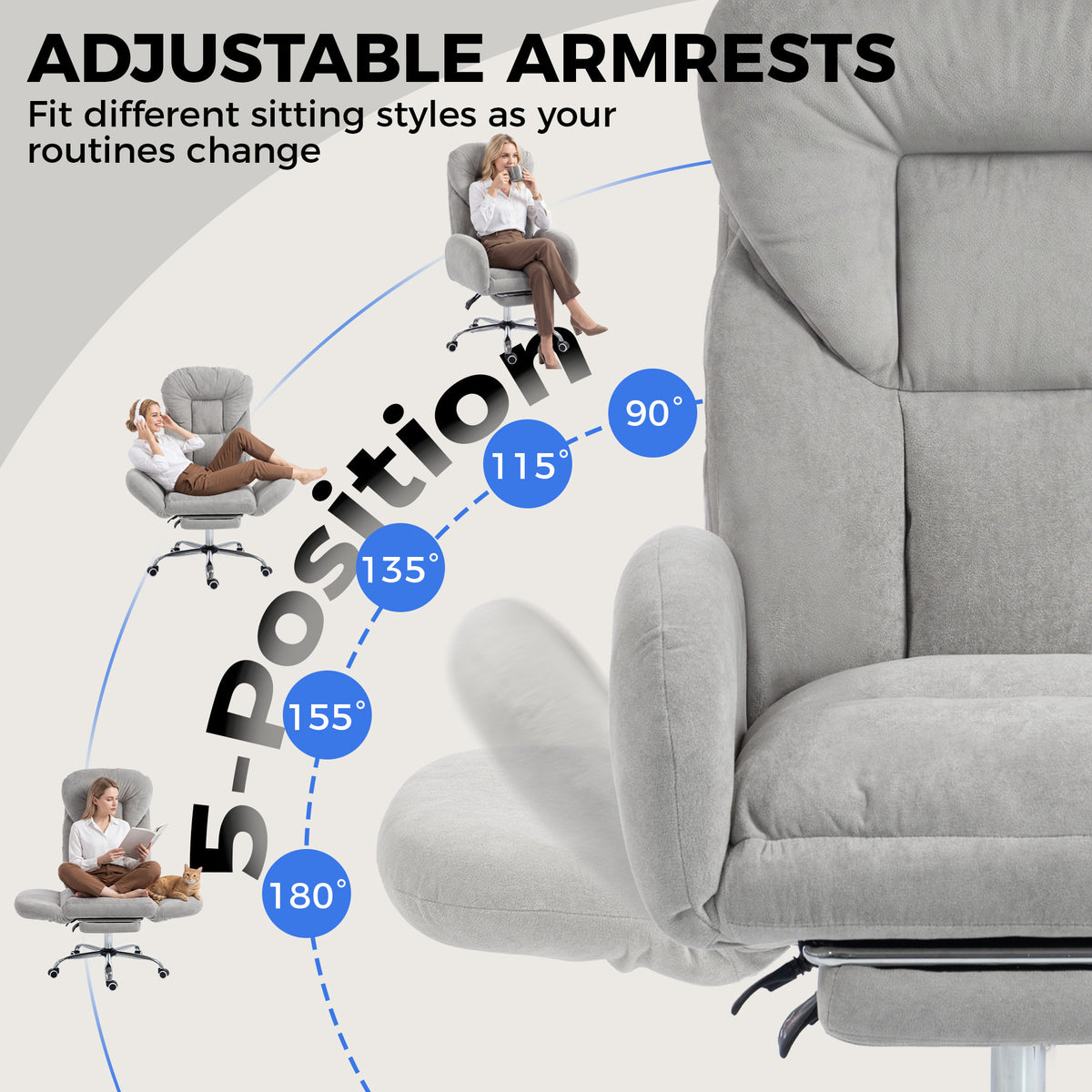 Chaise de bureau ergonomique avec repose-pieds