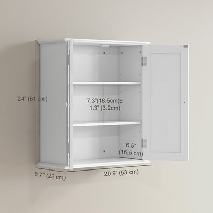 Armoire murale salle de bain 2 portes tablette ajustable