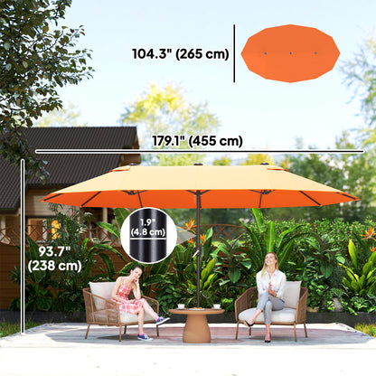 Parasol double toile manivelle — 457 cm