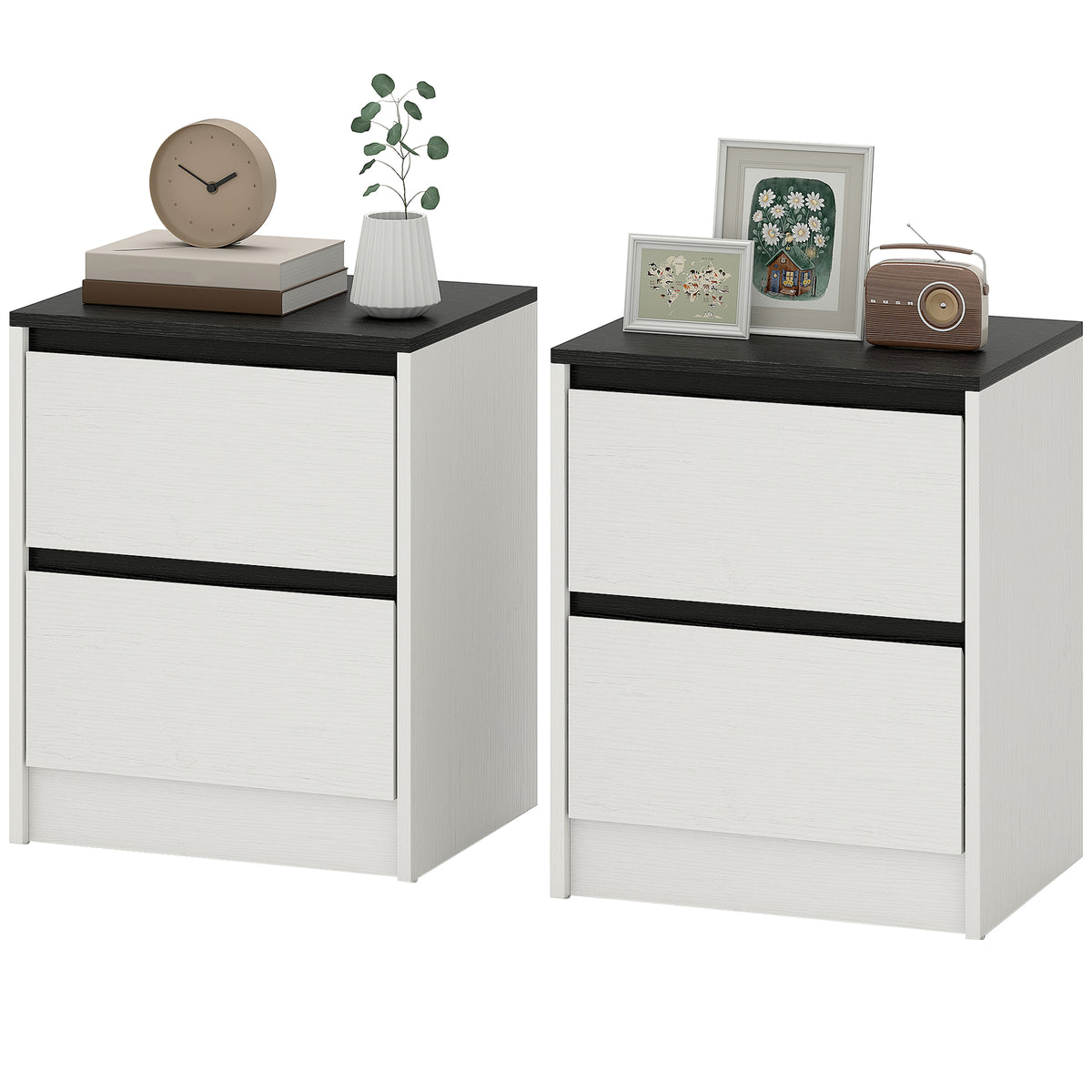 Tables de chevet modernes à tiroirs — Lot de 2