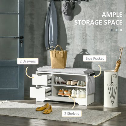 Banc de rangement pour chaussures capitonné