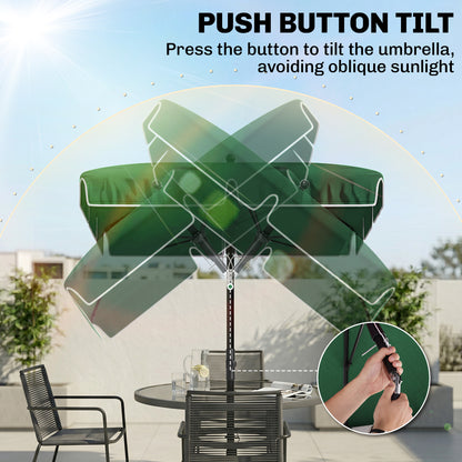 Parasol rectangulaire 198 x 130 cm inclinable aluminium
