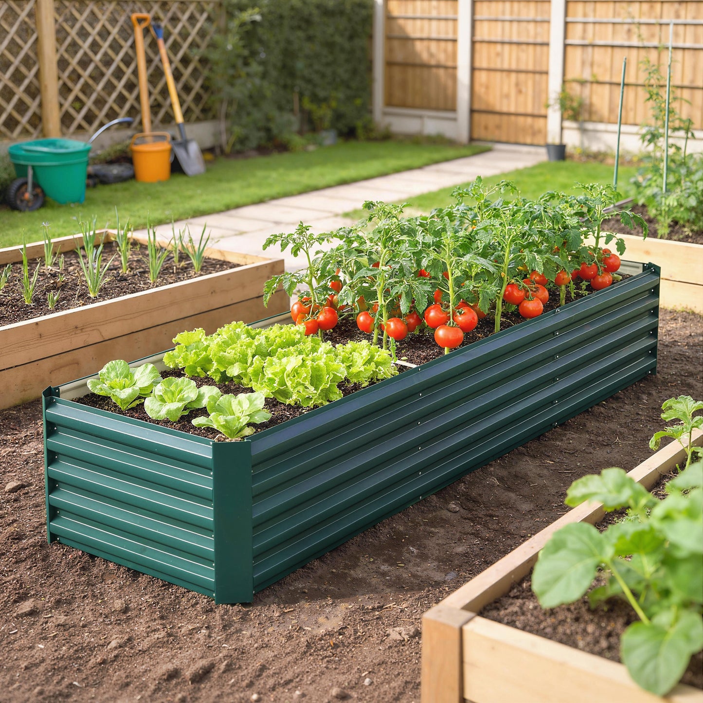Bac de jardinage surélevé galvanisé 240 x 80 x 45 cm