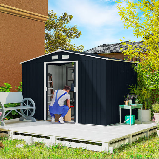 Abri de jardin métallique 2,8x1,9m avec fondation