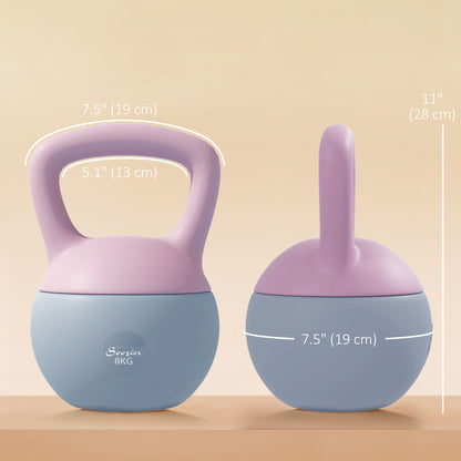 Kettlebell souple 8 kg poignée antidérapante — violet