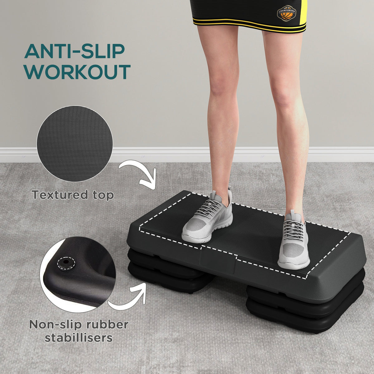 Plateforme d'aerobic ajustable à 3 hauteurs