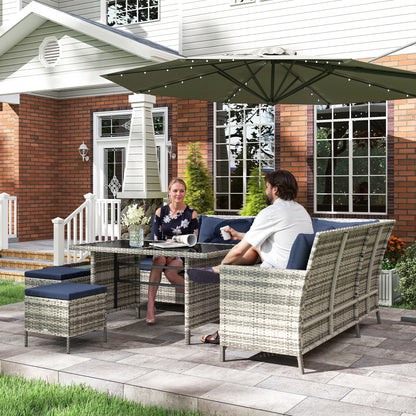 Ensemble de patio sectionnel rotin 6 pièces avec table