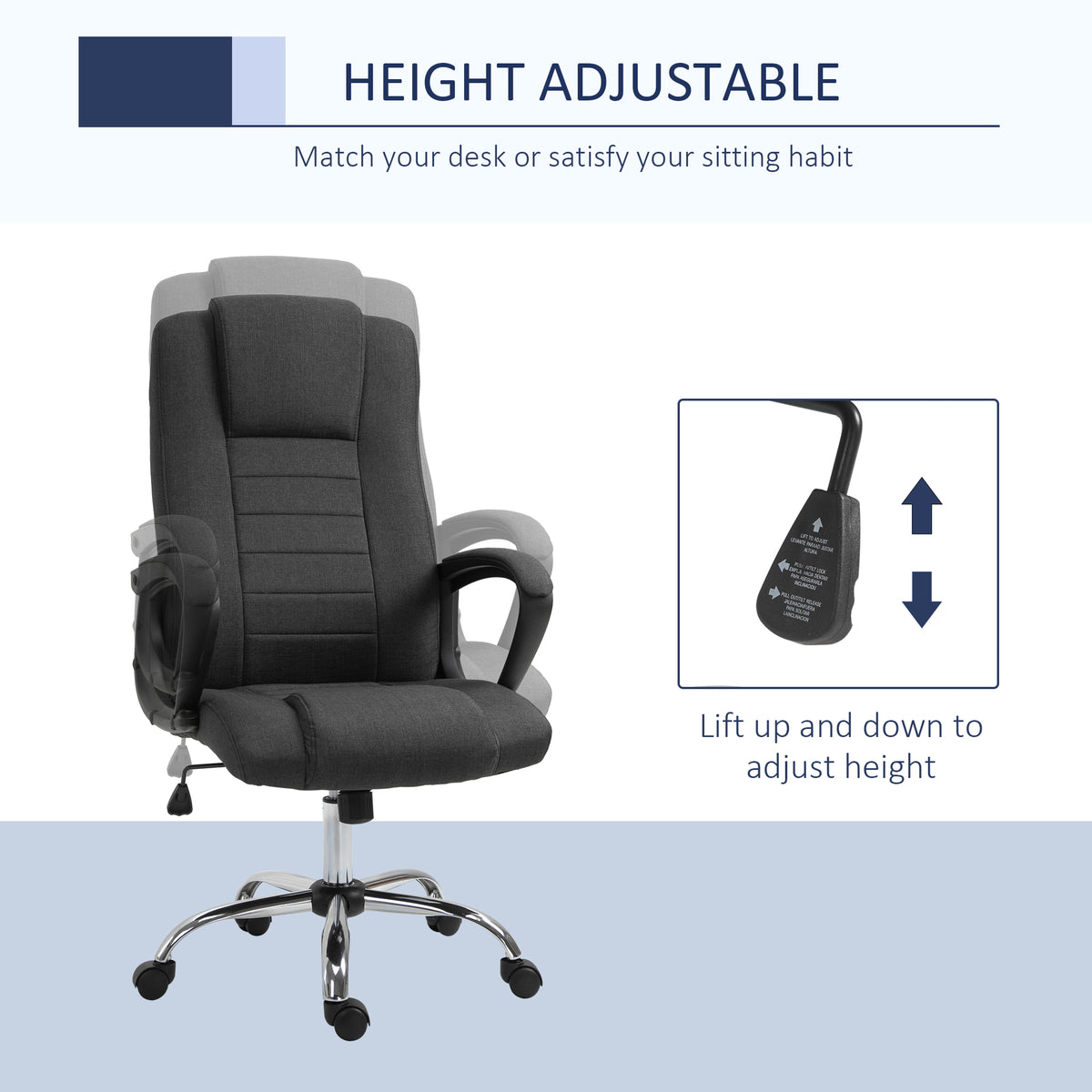 Chaise de bureau ergonomique à haut dossier