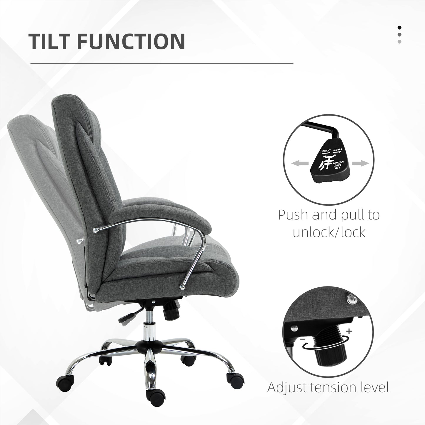 Chaise de bureau ergonomique pivotante dossier haut
