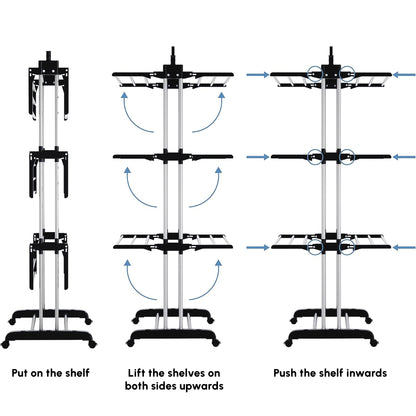 Séchoir à linge 4 étages pliable avec ailes