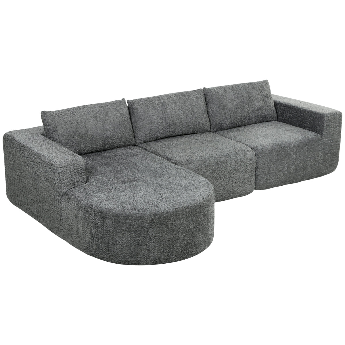 Canapé sectionnel modulaire sans ossature avec méridienne