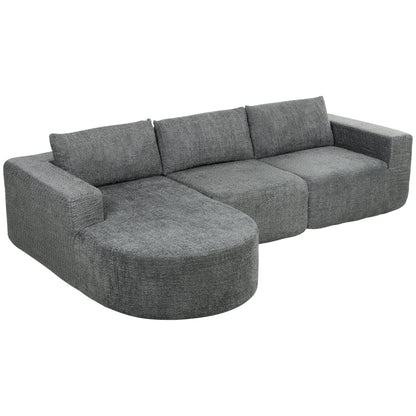 Canapé sectionnel modulaire sans ossature avec méridienne