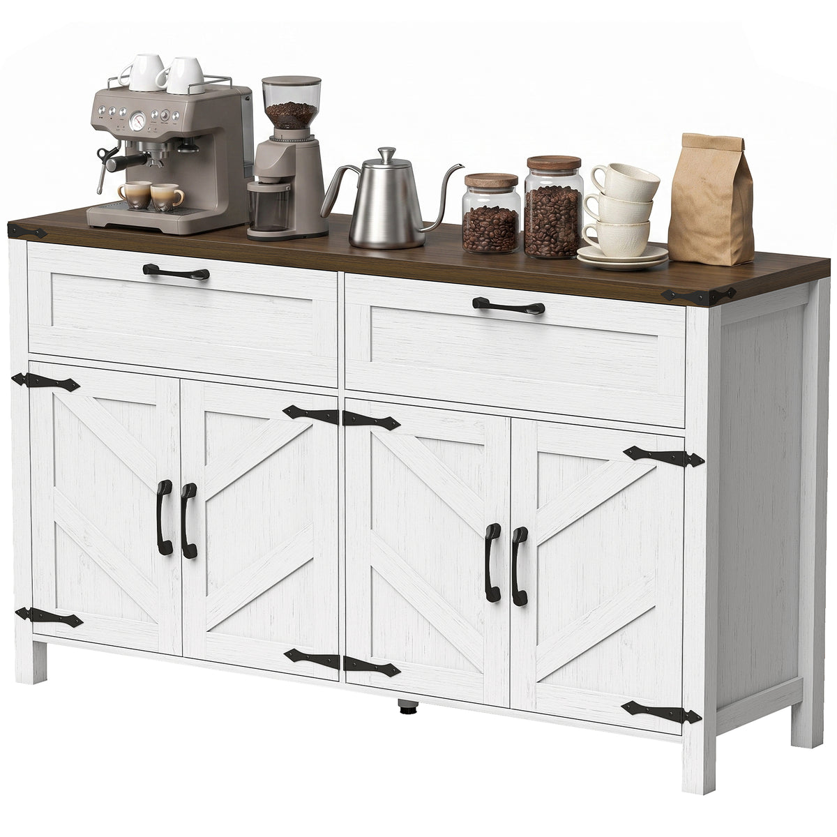 Buffet de cuisine style champêtre avec rangement