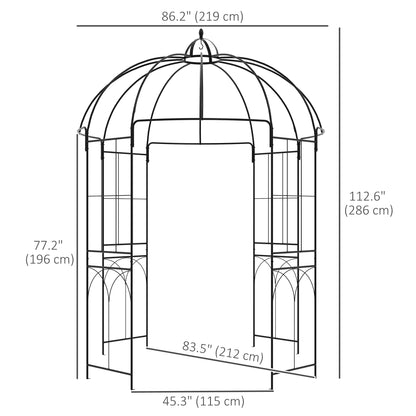 Arche de jardin forme cage à oiseau en métal