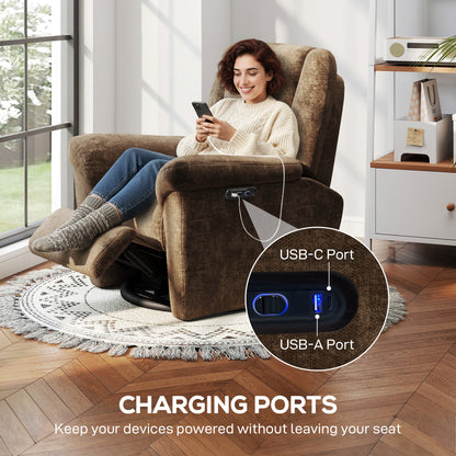 Fauteuil inclinable électrique pivotant et berçant en chenille