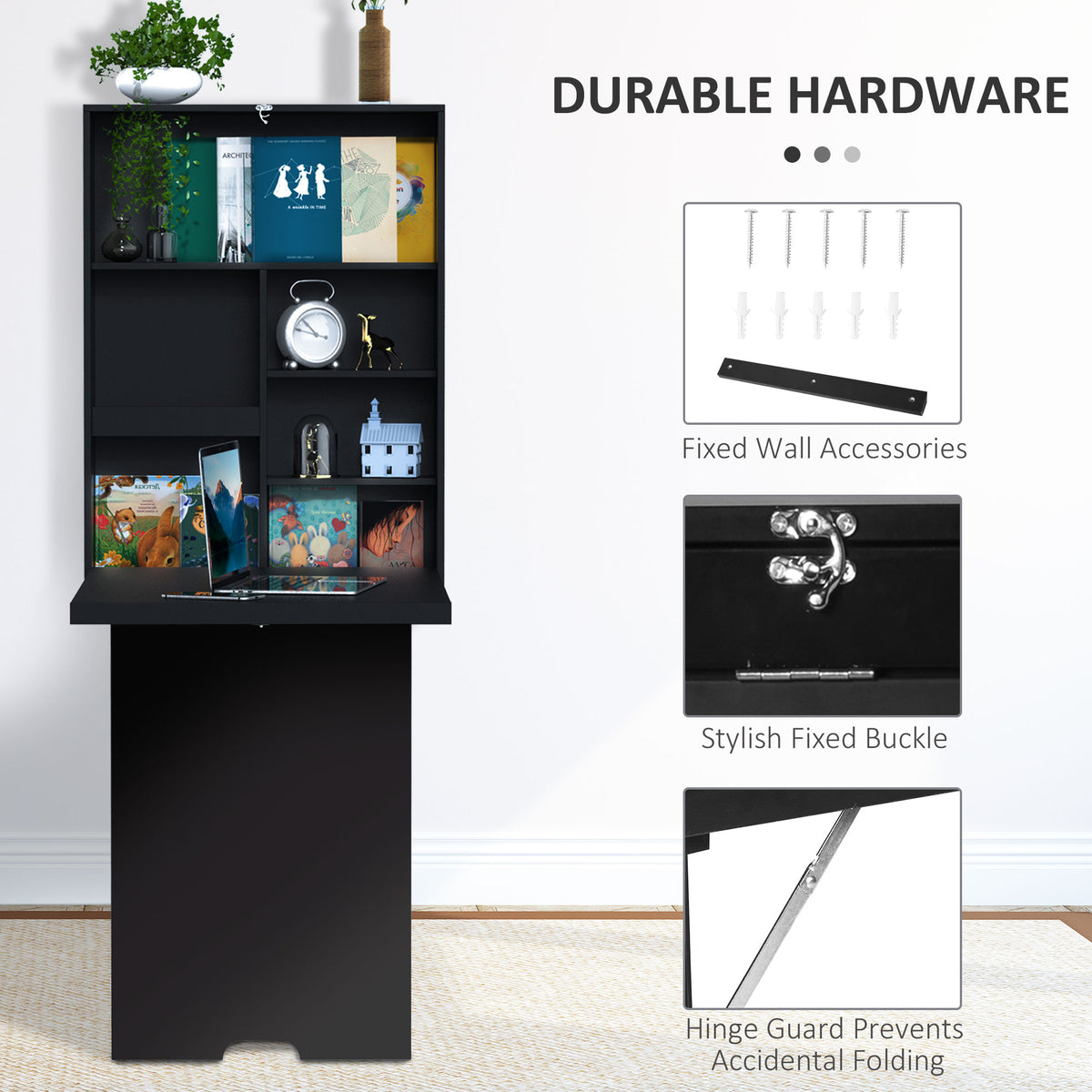 Bureau mural escamotable convertible multifonctionnel