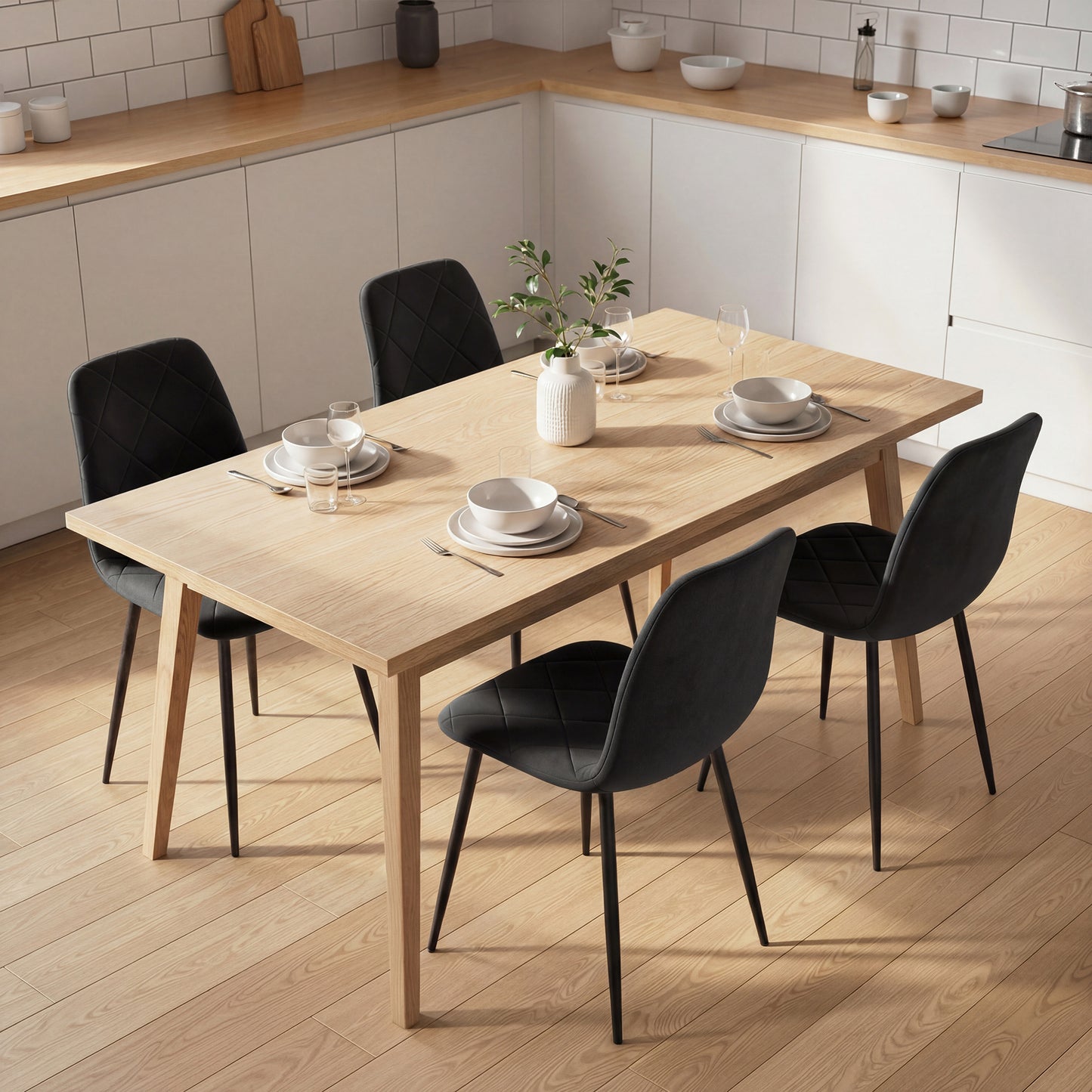 Chaises de salle à manger rembourrées ensemble de 4