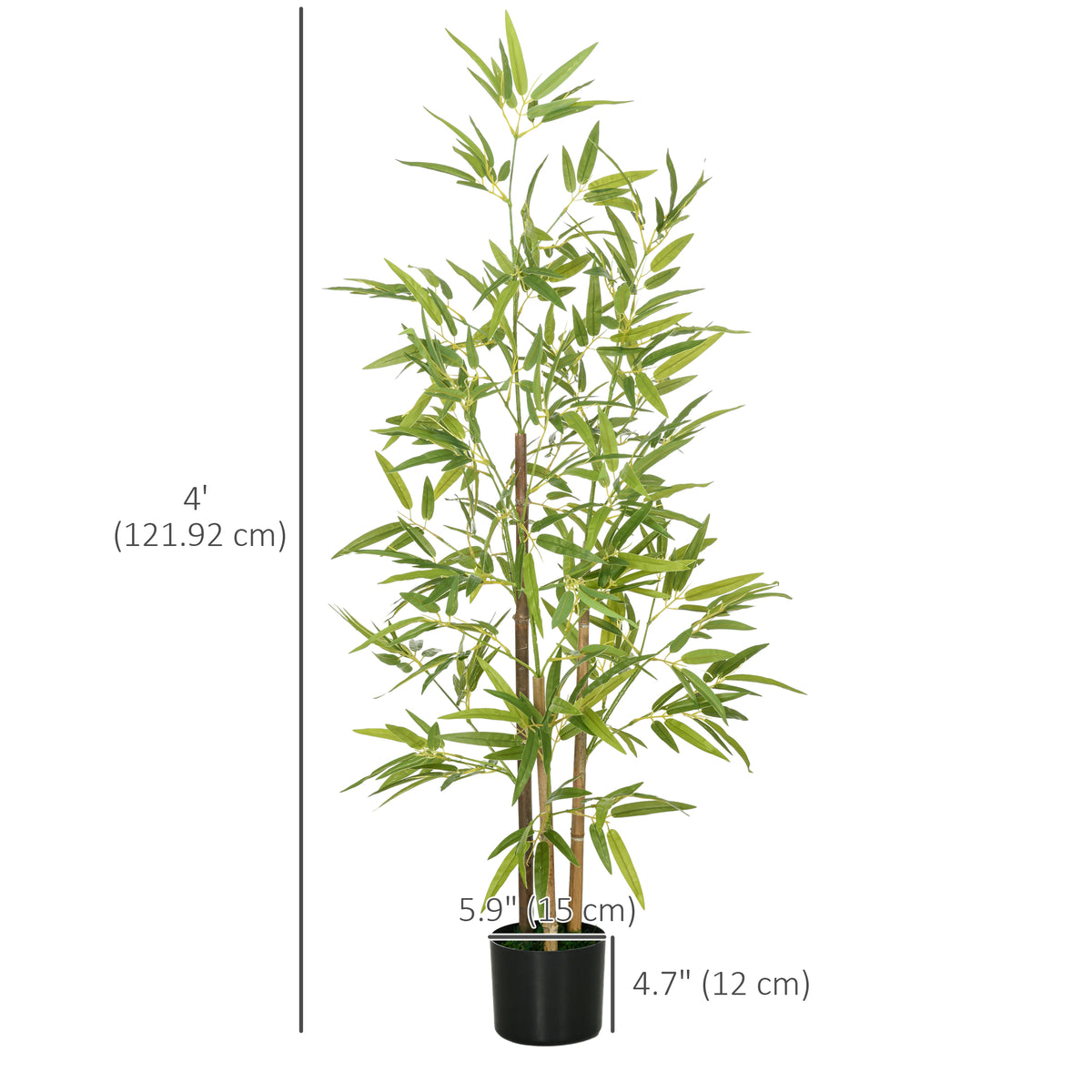 Arbres bambou artificiels en pot 183 cm — lot de 2