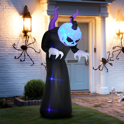 Fantôme gonflable Halloween LED effet flamme 213 cm