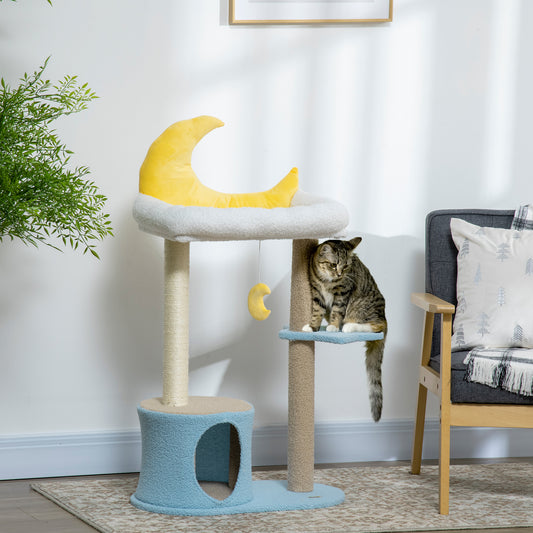 Arbre à chat lune et étoiles
