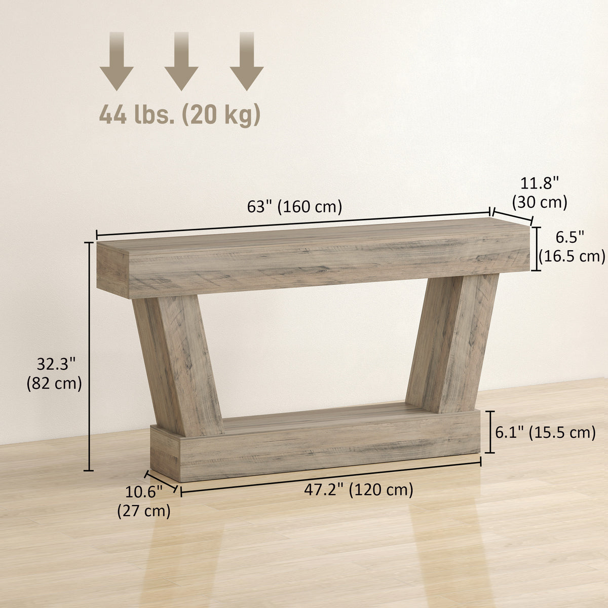 Console vintage pour entrée en bois d'ingénierie