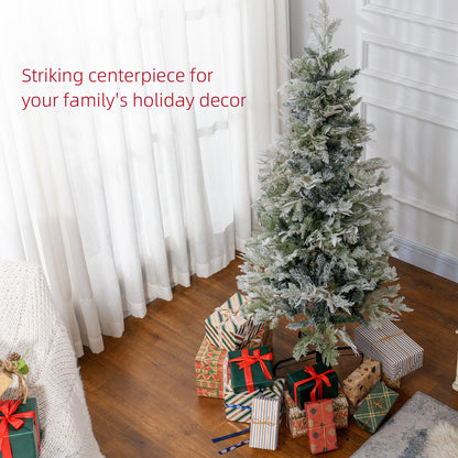 Sapin de Noël crayon enneigé 517 branches — Vert