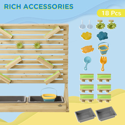 Aire de jeu sable et eau en bois 18 accessoires