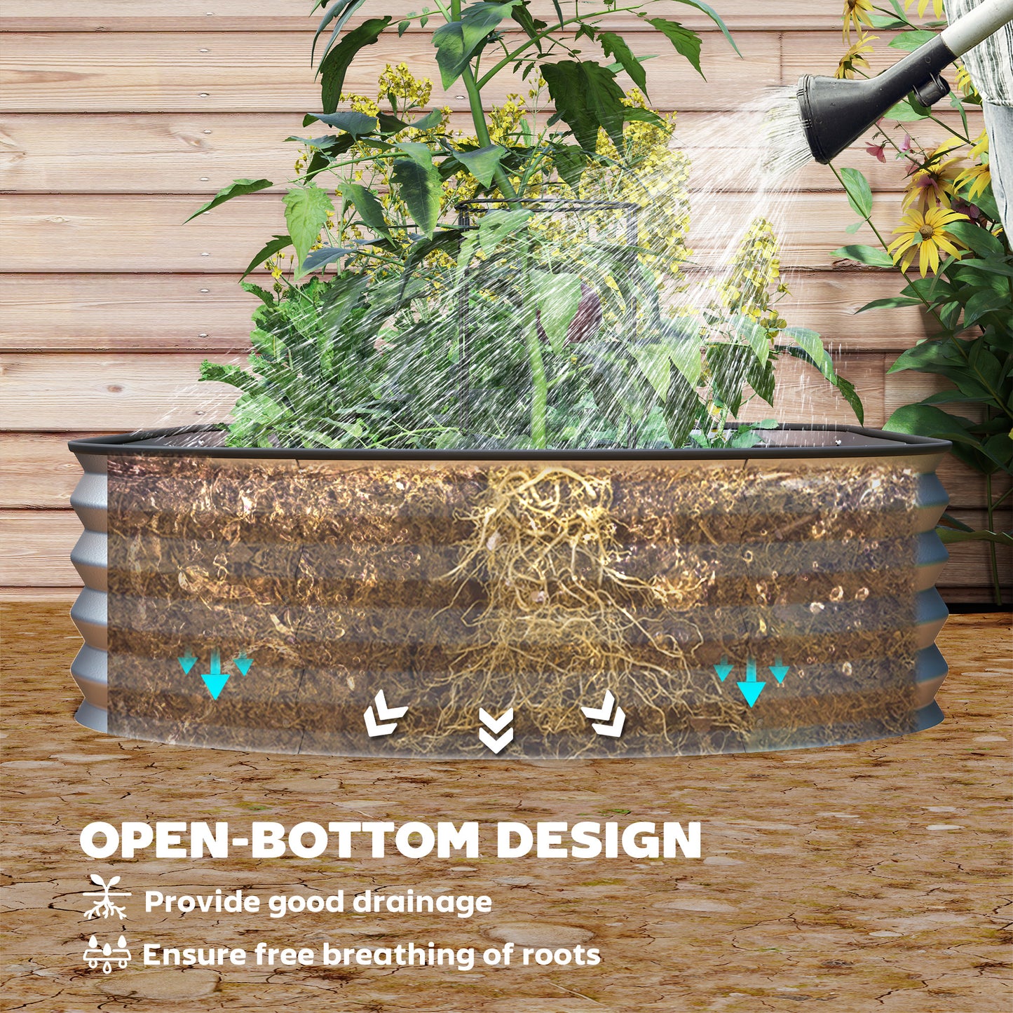 Bac de jardinage surélevé en acier galvanisé