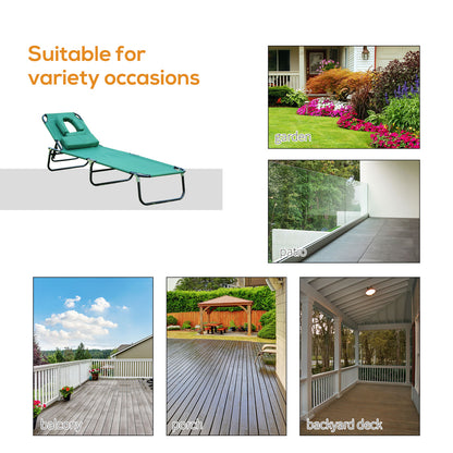 Chaise longue pliable avec trou visage 3 positions